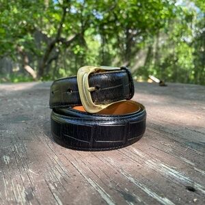 Vintage Brighton Leather Belt with Gold